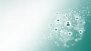 Ein digitales Netzwerkkonzept mit miteinander verbundenen Benutzersymbolen, die die weltweite Zusammenarbeit und Kommunikation im Bereich Mahlen und Dispergieren symbolisieren.